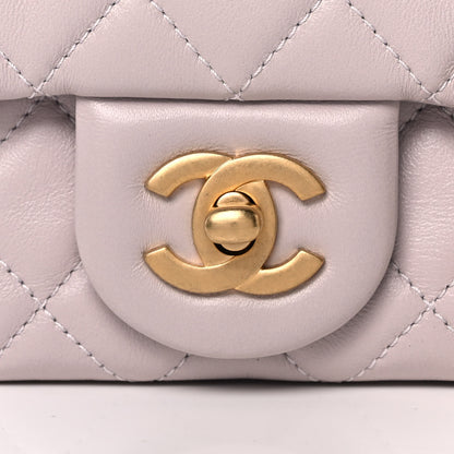 Chanel Lambskin Quilted Mini Pearl Crush Flap Light Purple 10 of 11