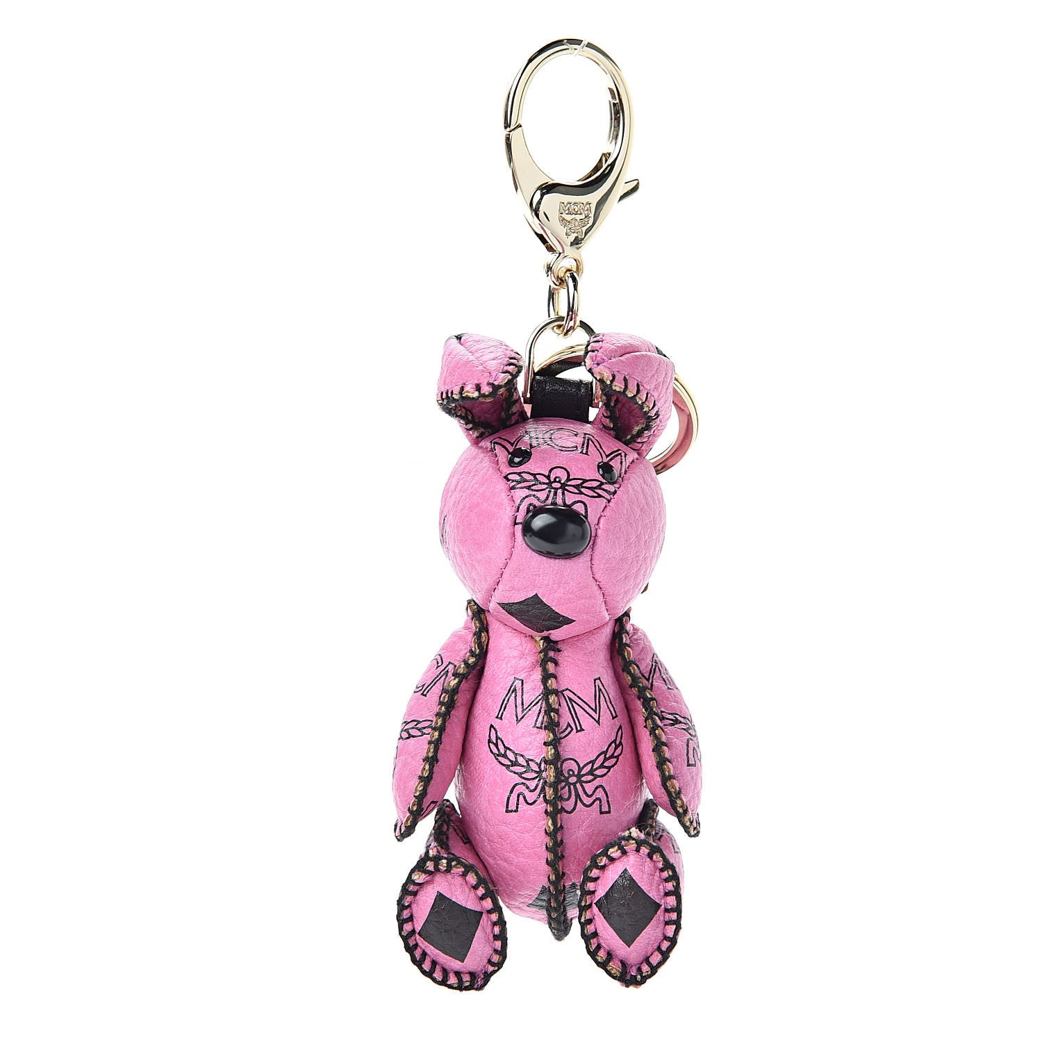 MCM Visetos Zoo Rabbit Key Ring Bag Charm Pink 1 of 4