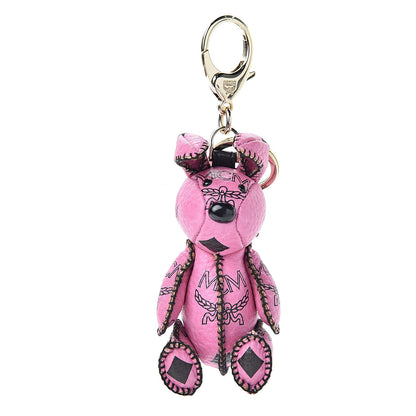 MCM Visetos Zoo Rabbit Key Ring Bag Charm Pink 1 of 4