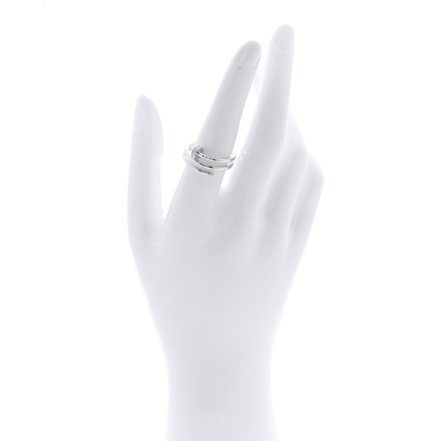 Cartier 18K White Gold Diamond Double Juste Un Clou Ring 55 7.25 2 of 5