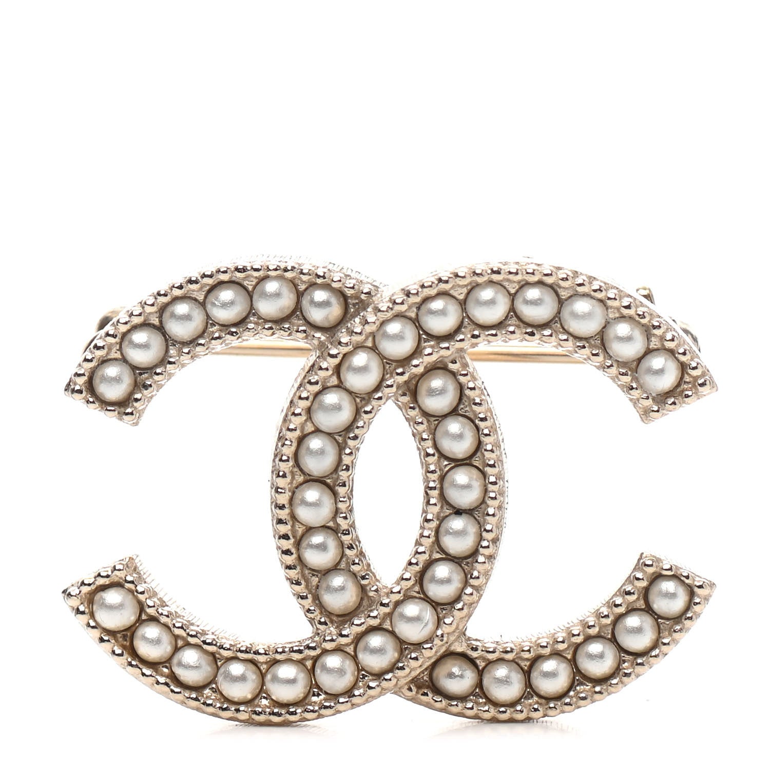 Chanel Pearl CC Brooch Light Gold 1 of 3