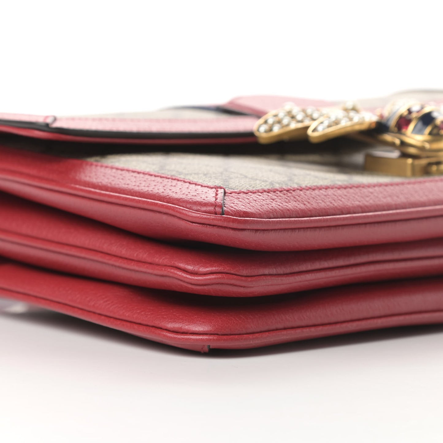GG Supreme Monogram Medium Queen Margaret Shoulder Bag Red