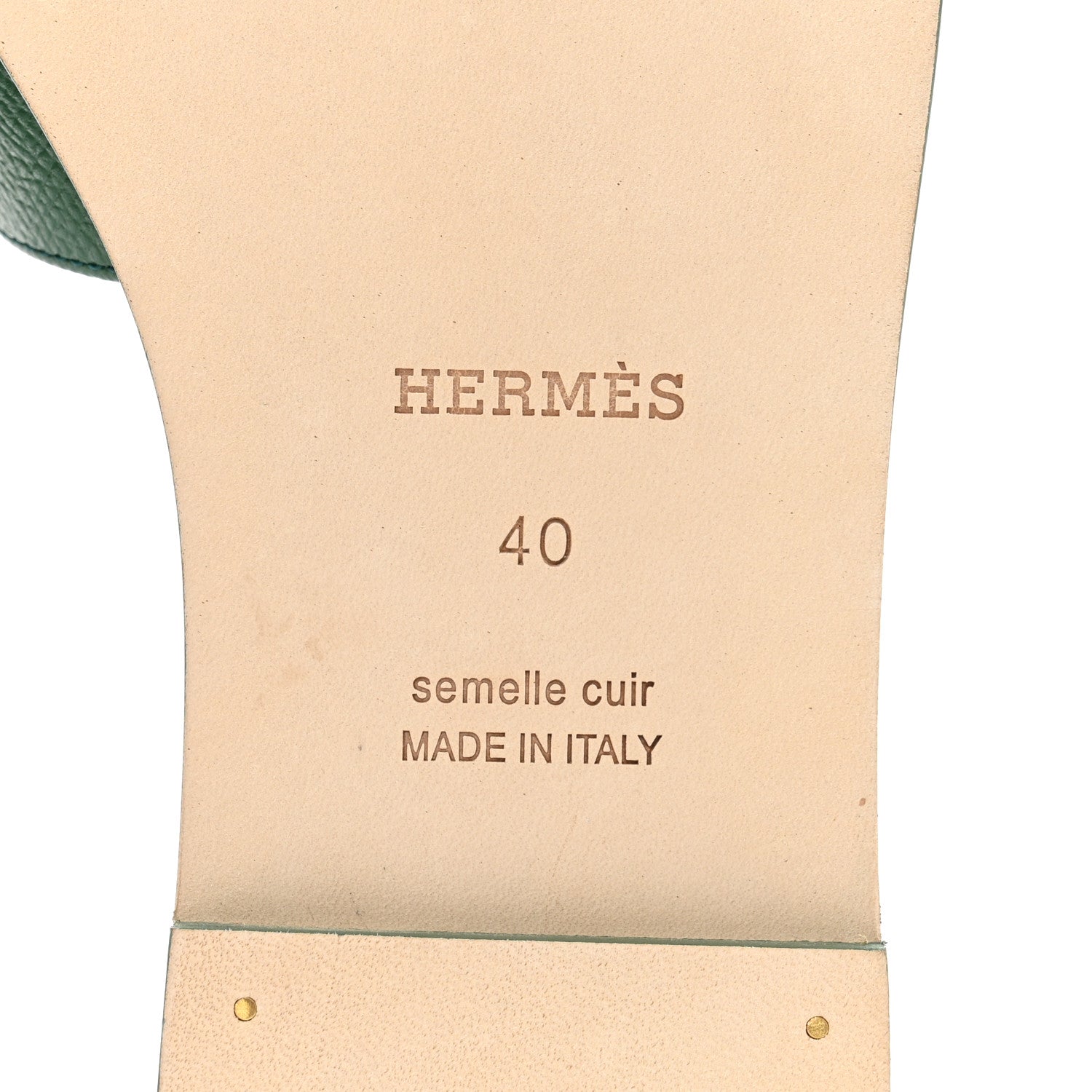 Hermes Epsom Oran Sandals 40 Vert Cactus 6 of 9