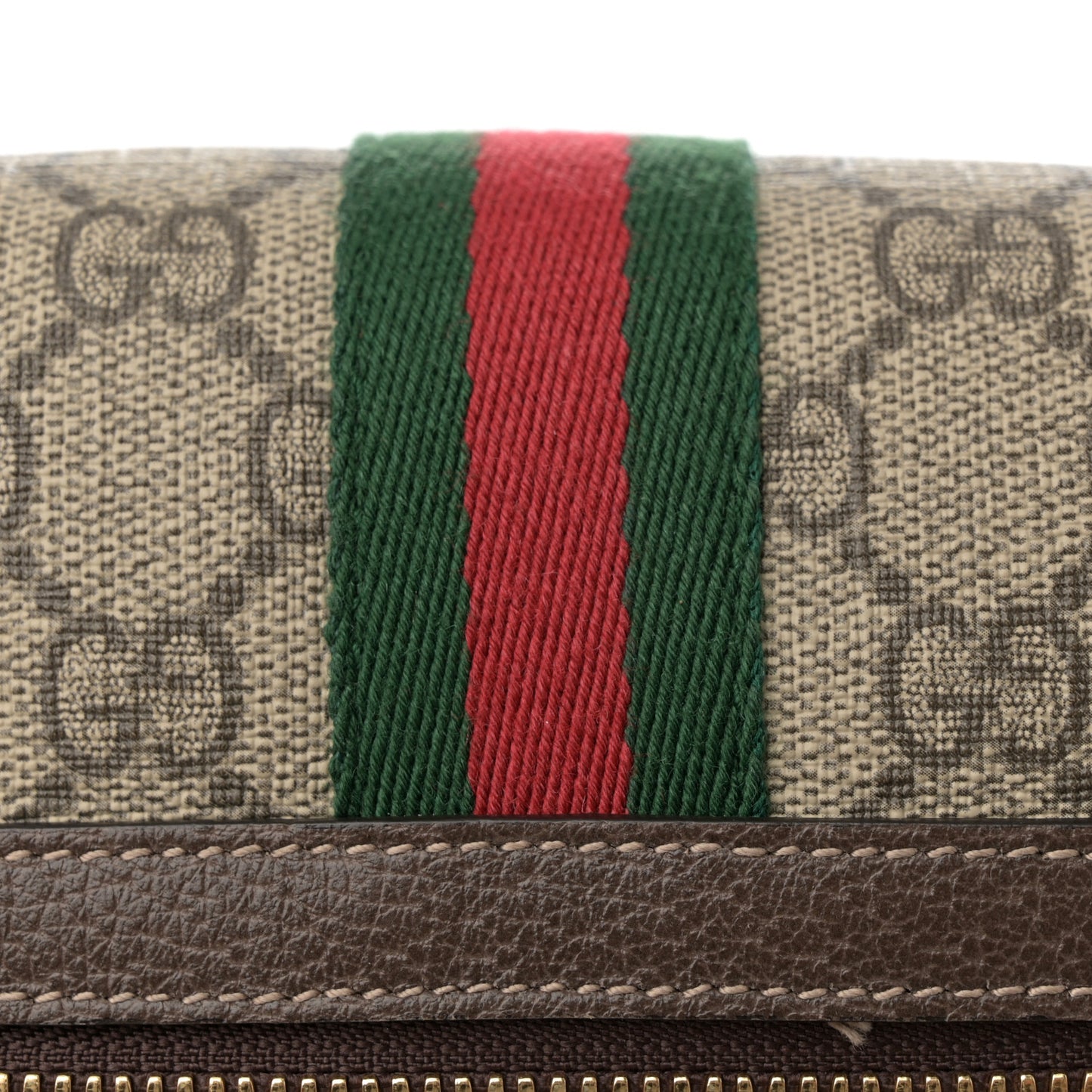 GG Supreme Monogram Web Small Ophidia Belt Bag 85 34 Dark Brown