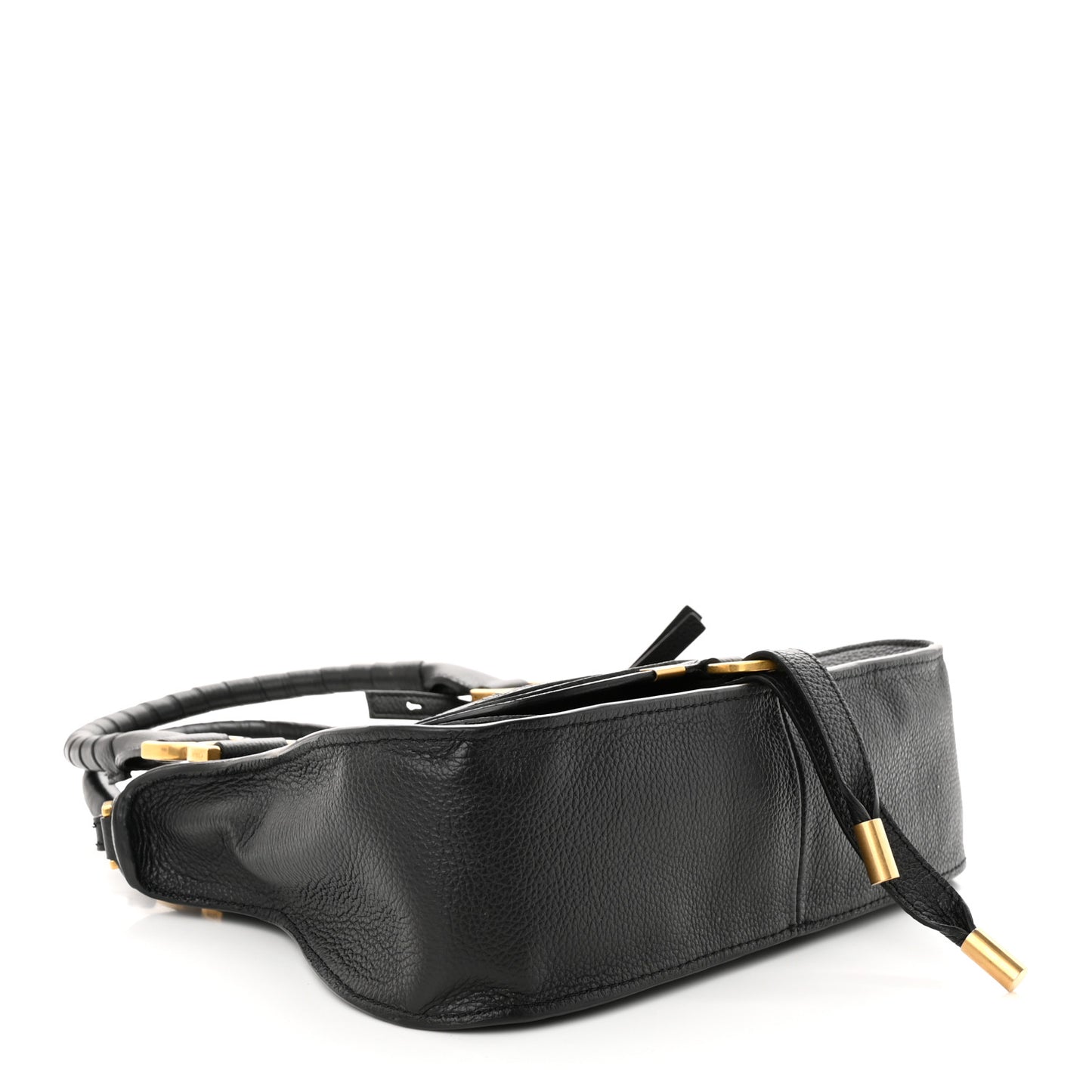 Calfskin Small Marcie Satchel Black