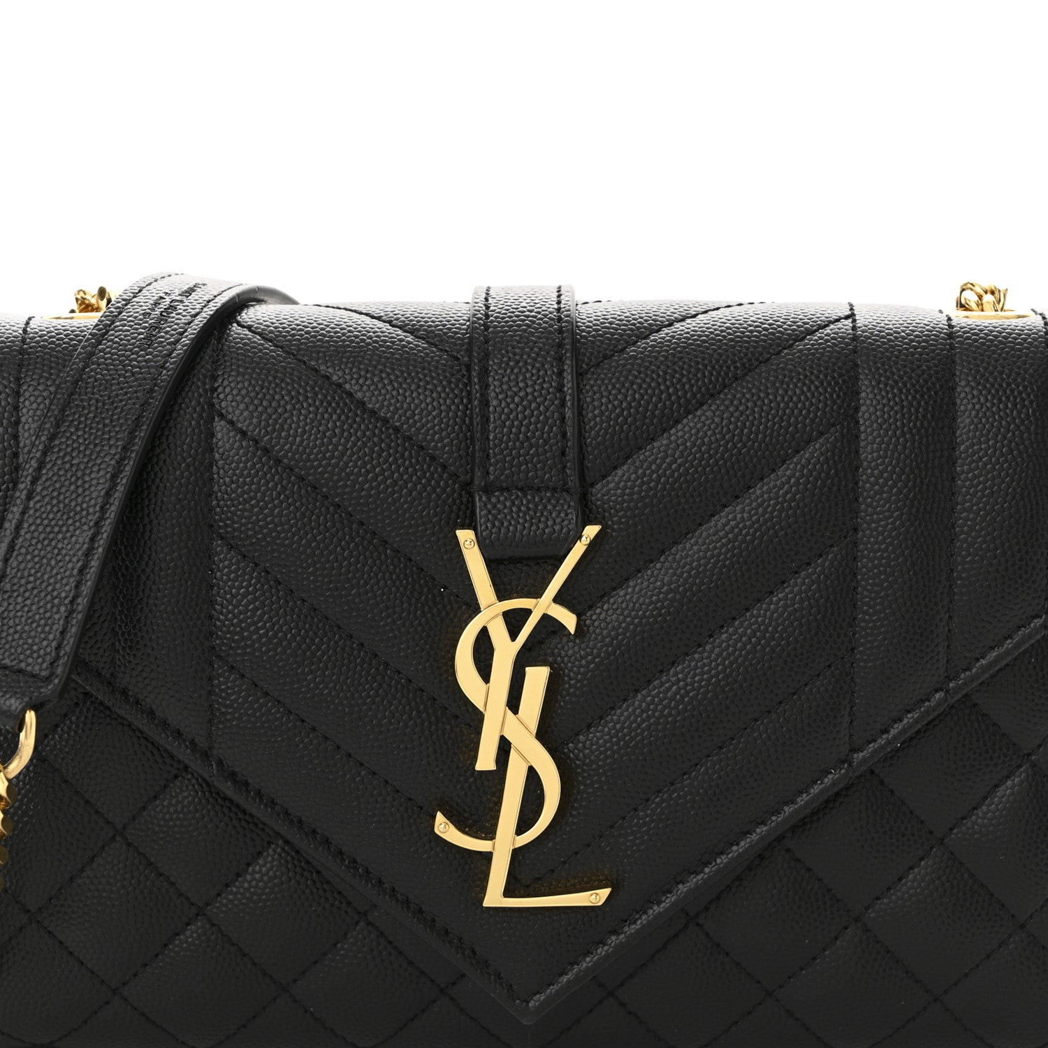 Saint Laurent Grain De Poudre Textured Mixed Matelasse Triquilt Small Monogram Satchel Black 8 of 10