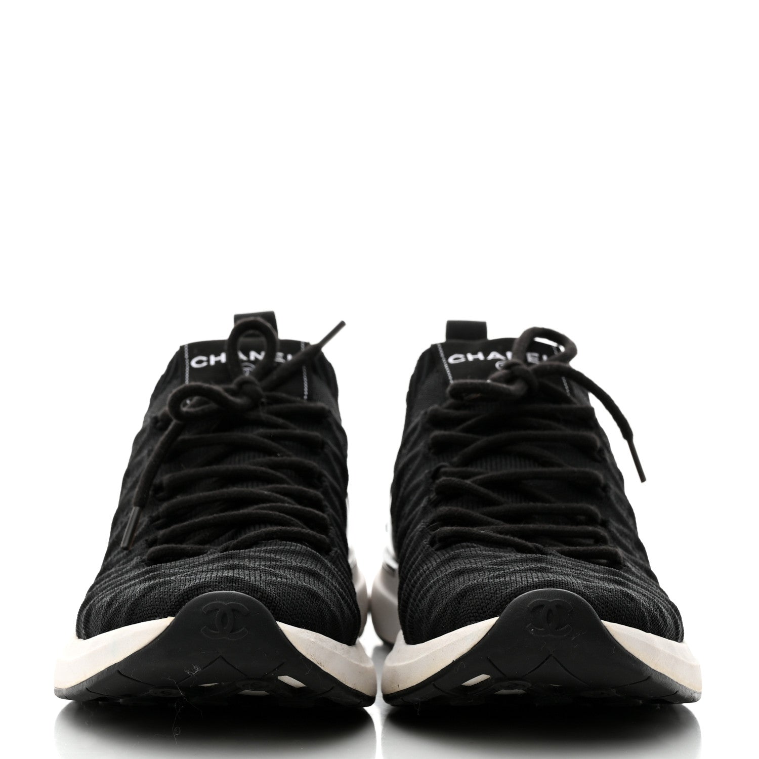 Chanel Fabric Logo Sneakers 38 Black 2 of 9