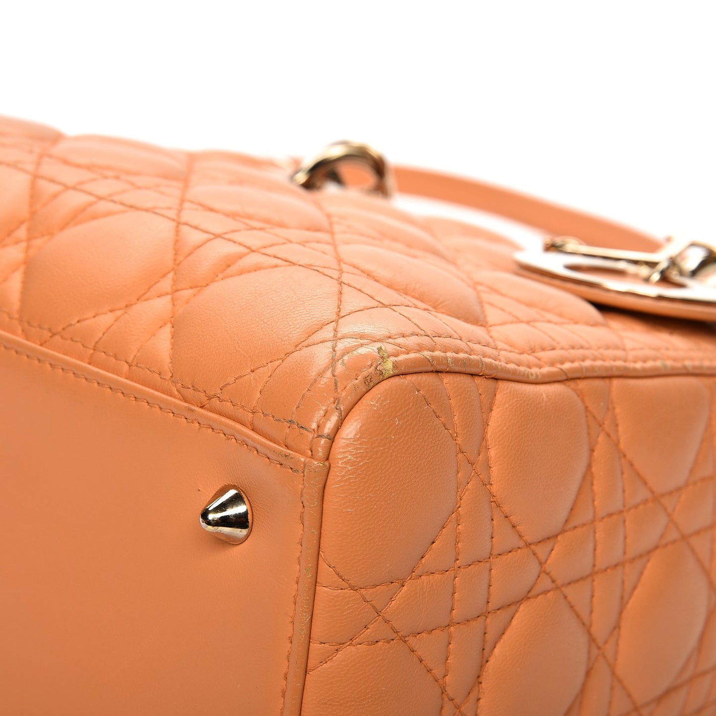 Lambskin Cannage Medium Lady Dior Orange