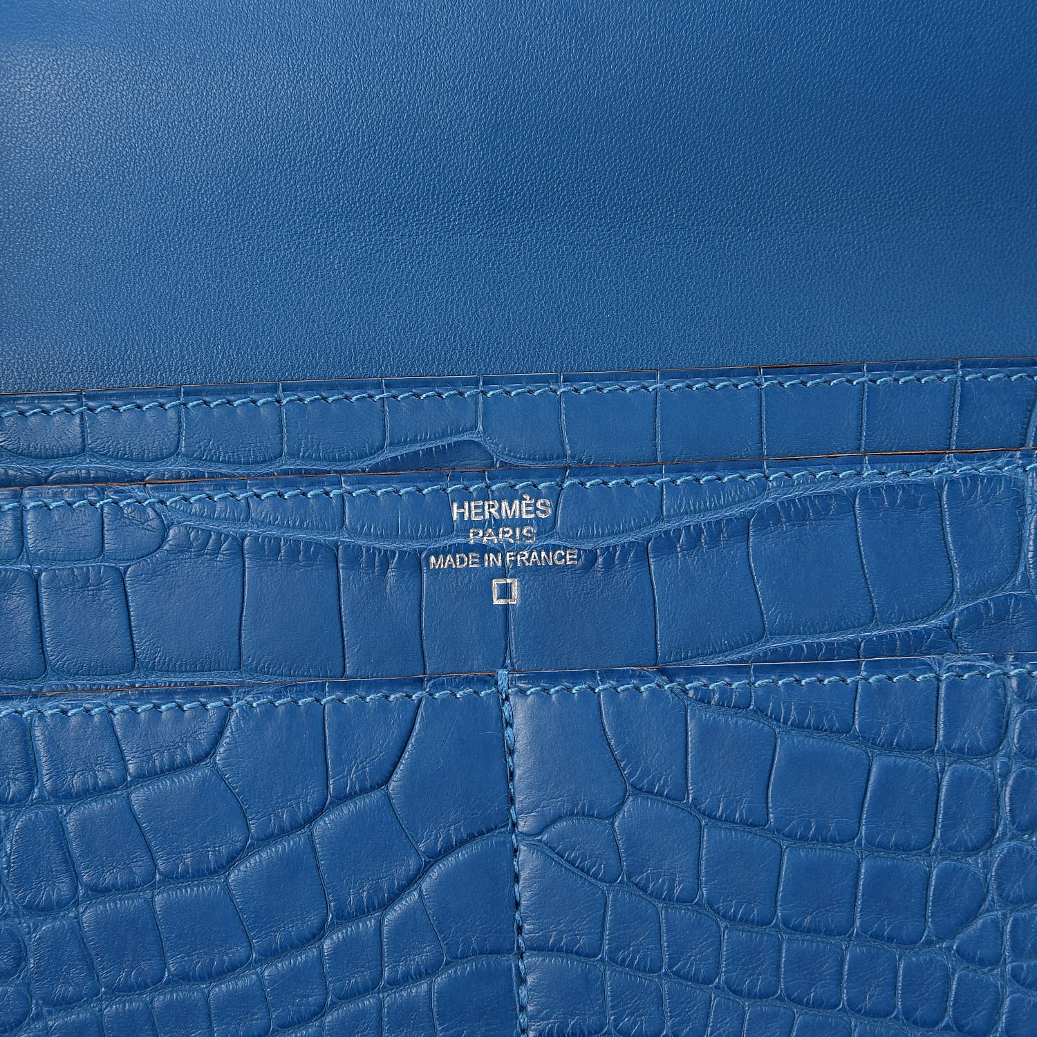 Hermes Matte Alligator Dogon Combined Wallet Bleu Izmir 6 of 7
