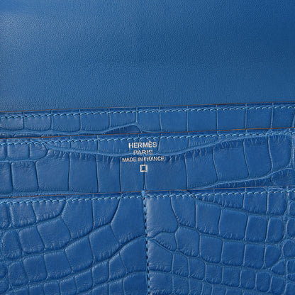 Hermes Matte Alligator Dogon Combined Wallet Bleu Izmir 6 of 7