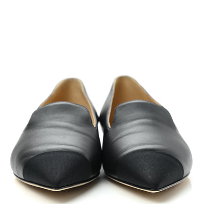Chanel Lambskin Grosgrain Cap Toe Ballerina Flats 39.5 Black 2 of 10