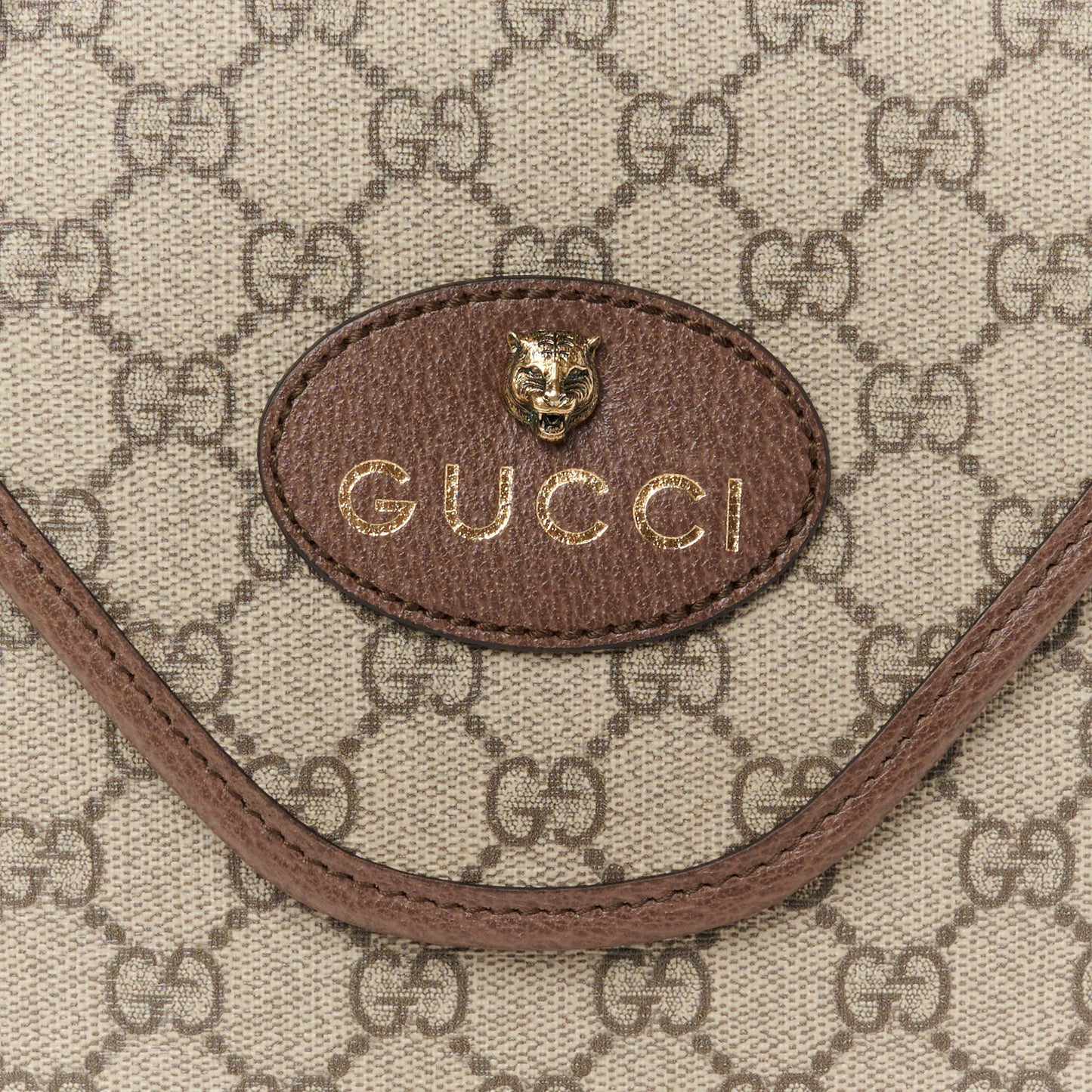 GG Supreme Monogram Web Medium Neo Vintage Flap Messenger Bag Beige New Acero