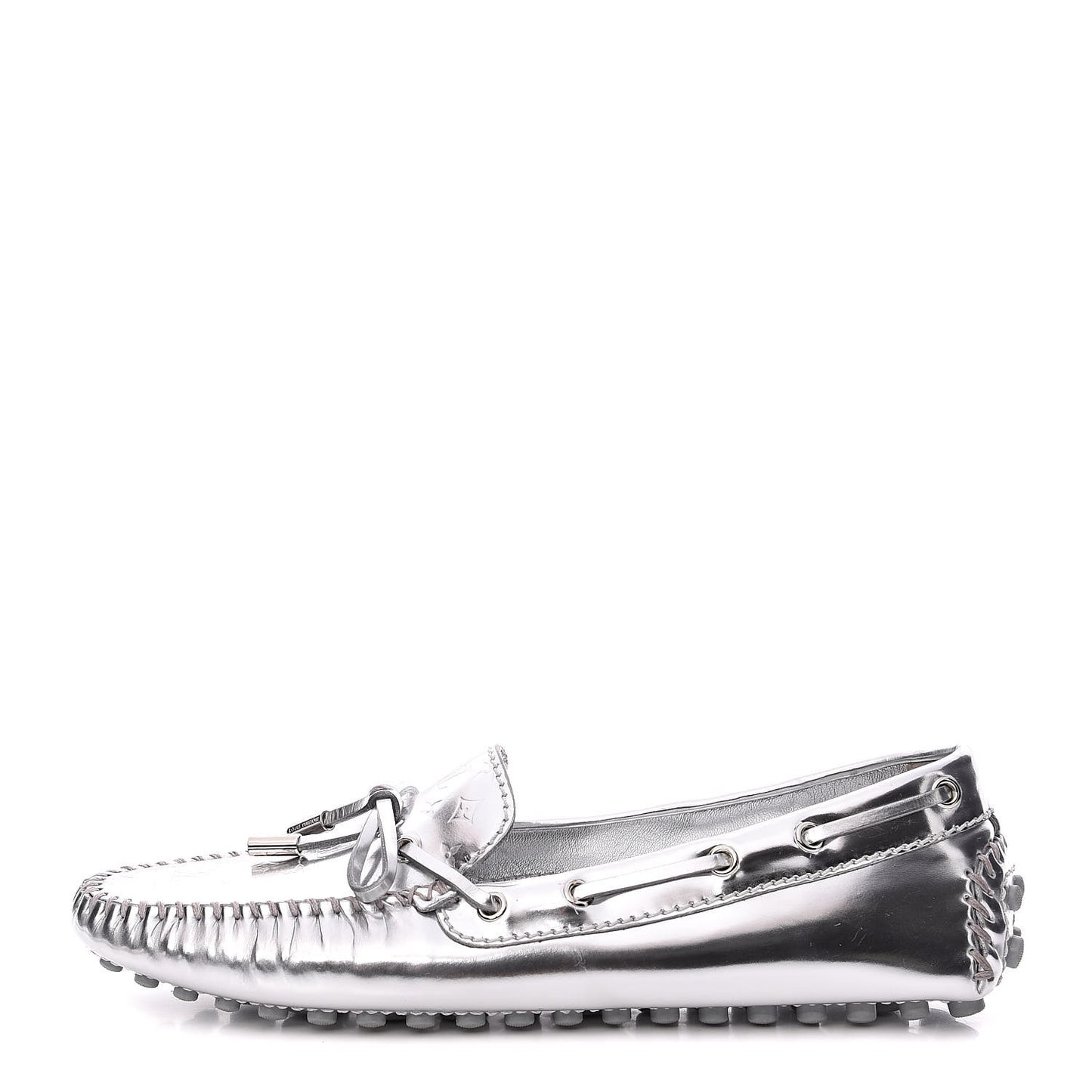 Patent Calfskin Monogram Gloria Loafers 37.5 Silver
