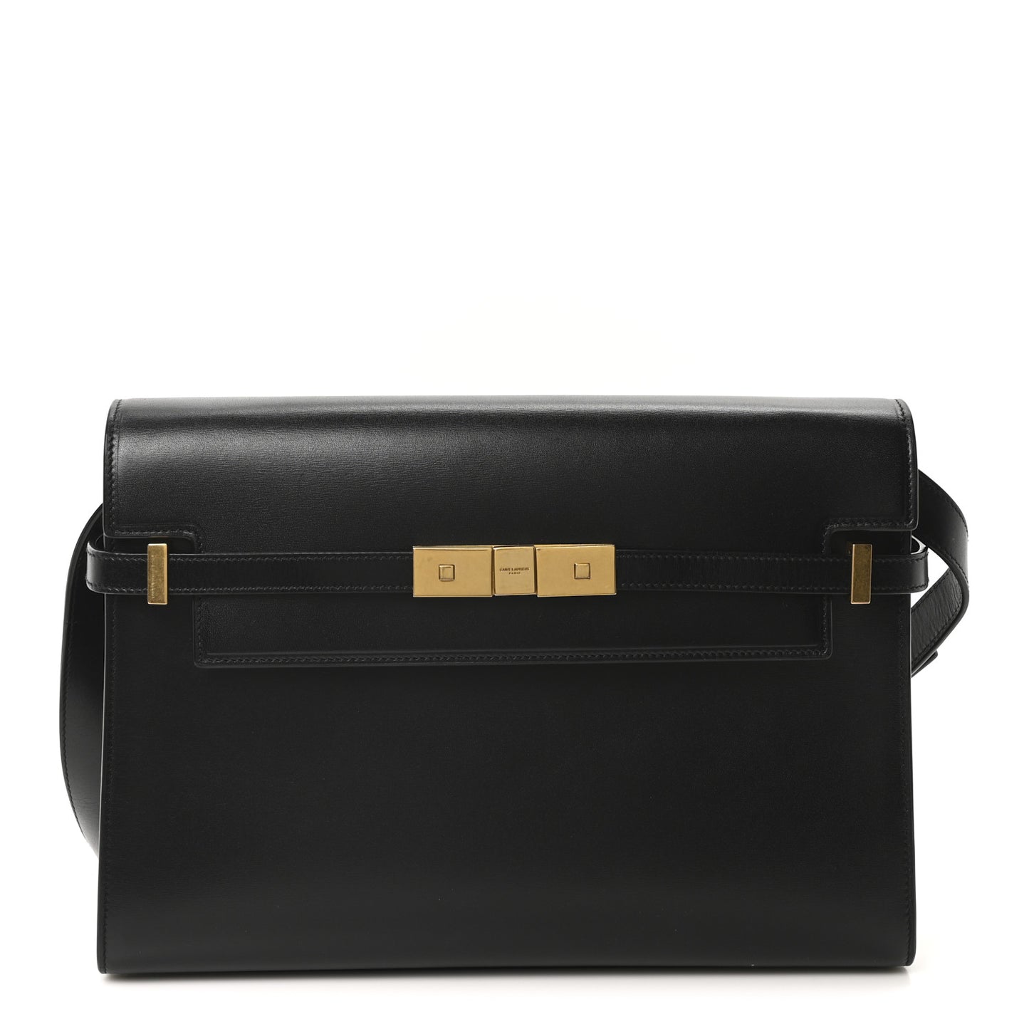 Smooth Calfskin Manhattan Shoulder Bag Black