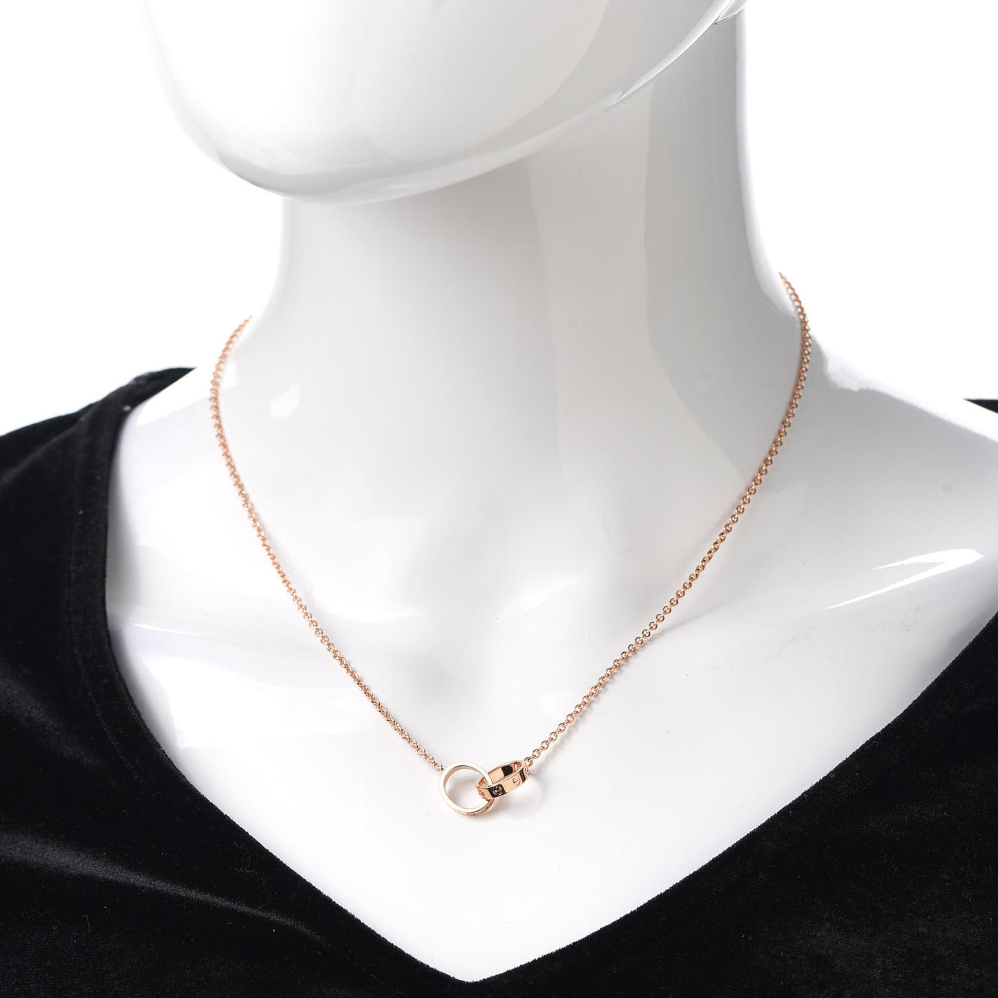 18K Pink Gold Interlocking LOVE Necklace
