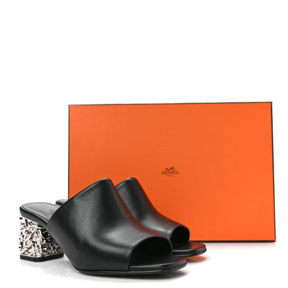 Hermes Nappa Glossy 60 Sandals 36 Black 7 of 7