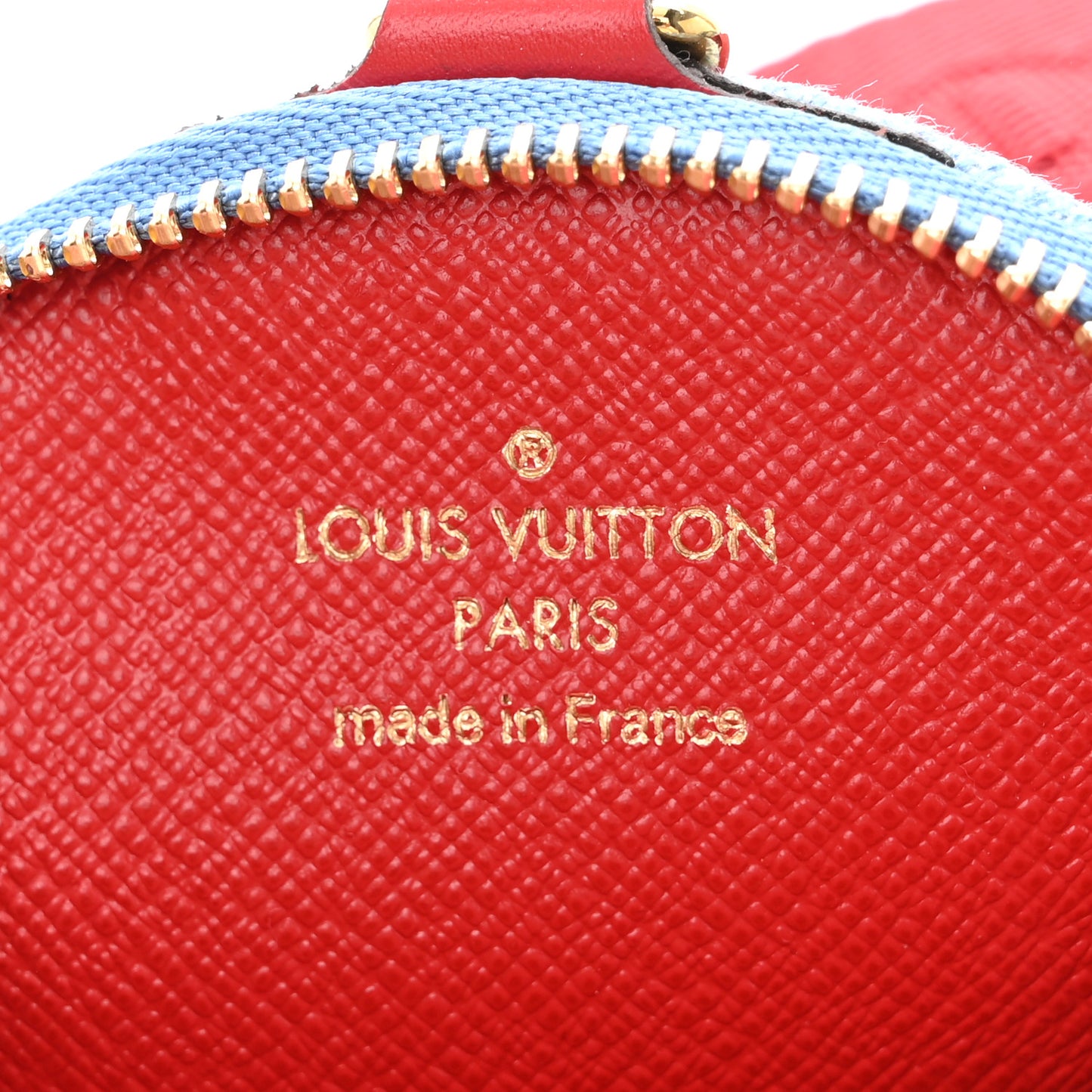 Denim Damier Monogram Patchwork Multi Pochette Accessories Blue Rouge