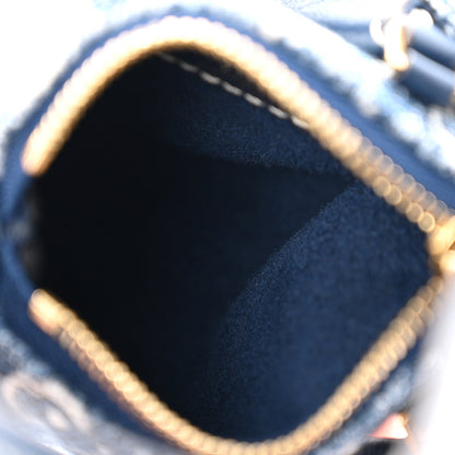 Louis Vuitton Denim Monogram Jacquard Micro Speedy Bag Charm Bleu 3 of 5