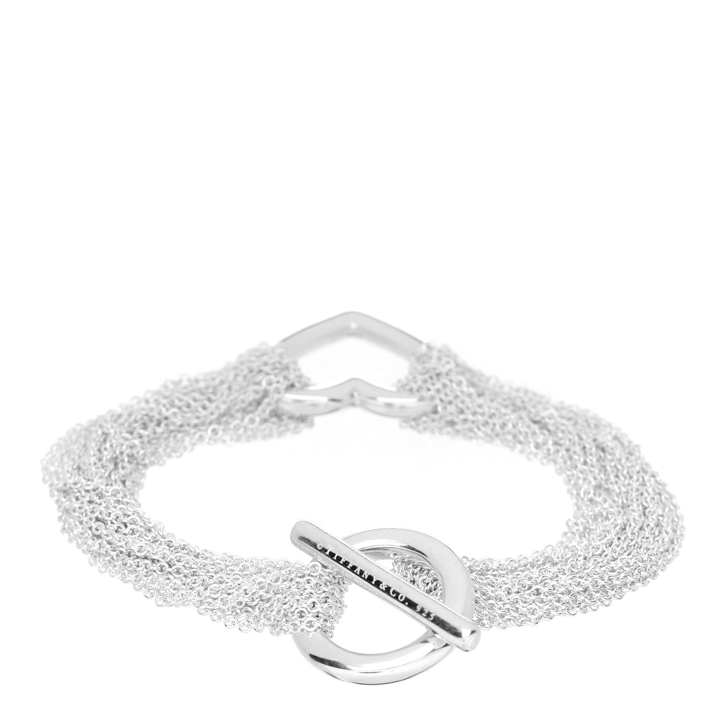 Sterling Silver Open Heart Multi Strand Bracelet
