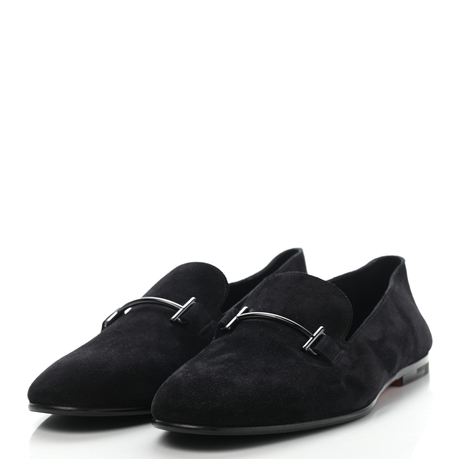 Hermes Suede Mens Saga Loafers 43 Black 3 of 9