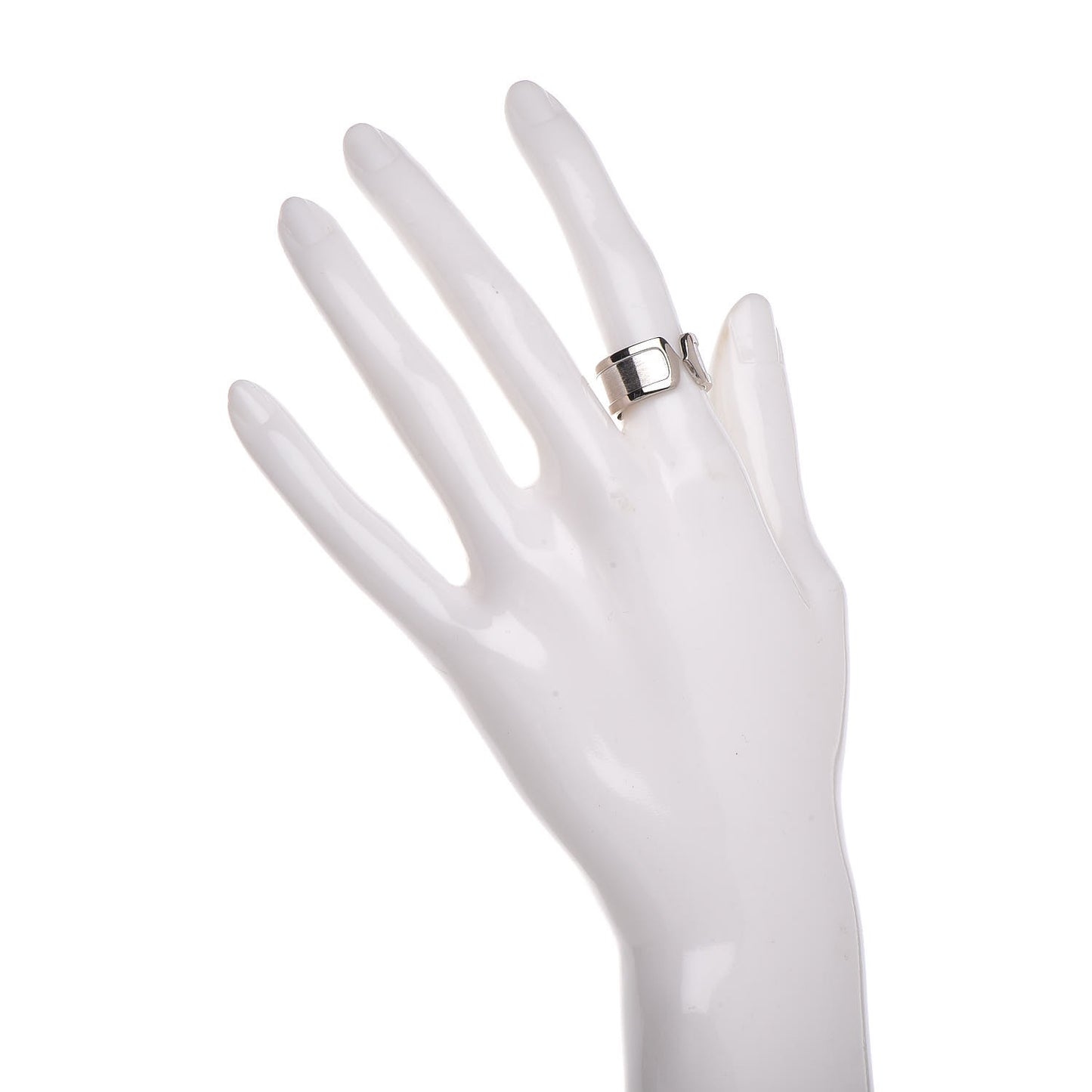 18K White Gold 10mm Logo De Ring 52 6