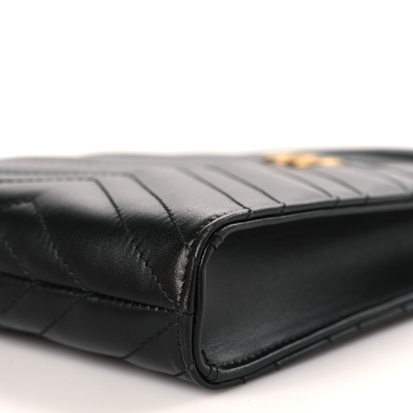 Calfskin Matelasse Mini GG Marmont Top Slip Handle Crossbody Bag Black