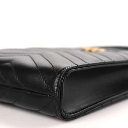 Gucci Calfskin Matelasse Mini GG Marmont Top Slip Handle Crossbody Bag Black 8 of 9