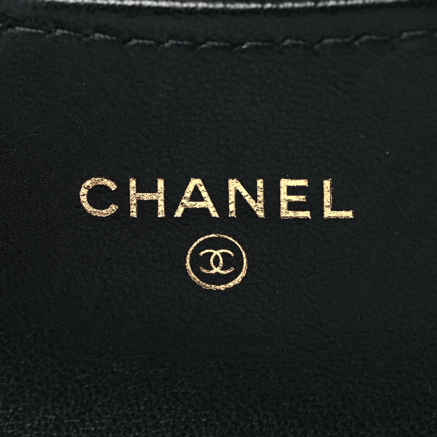 Lambskin Quilted Flap Card Holder On Chain Black