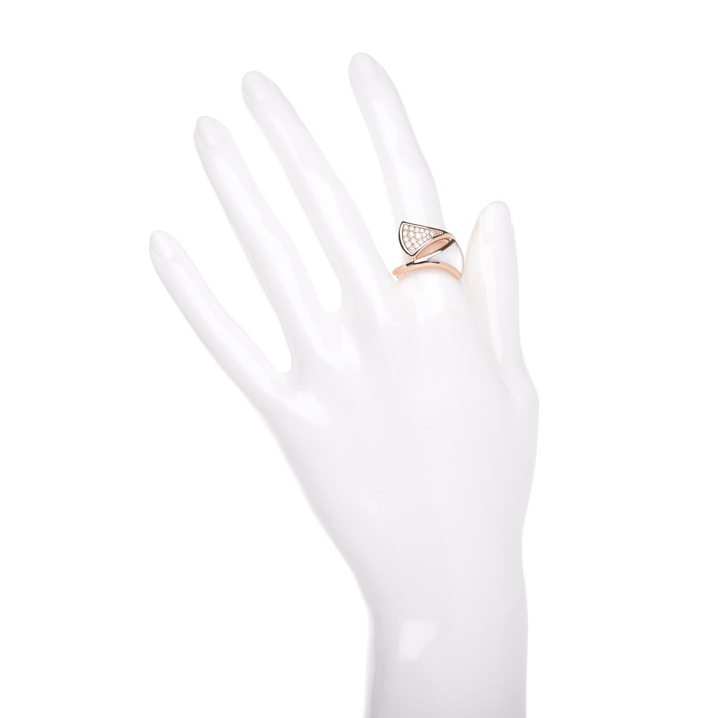 18K Rose Gold Mother of Pearl Diamond Divas' Dream Ring 54 6.75