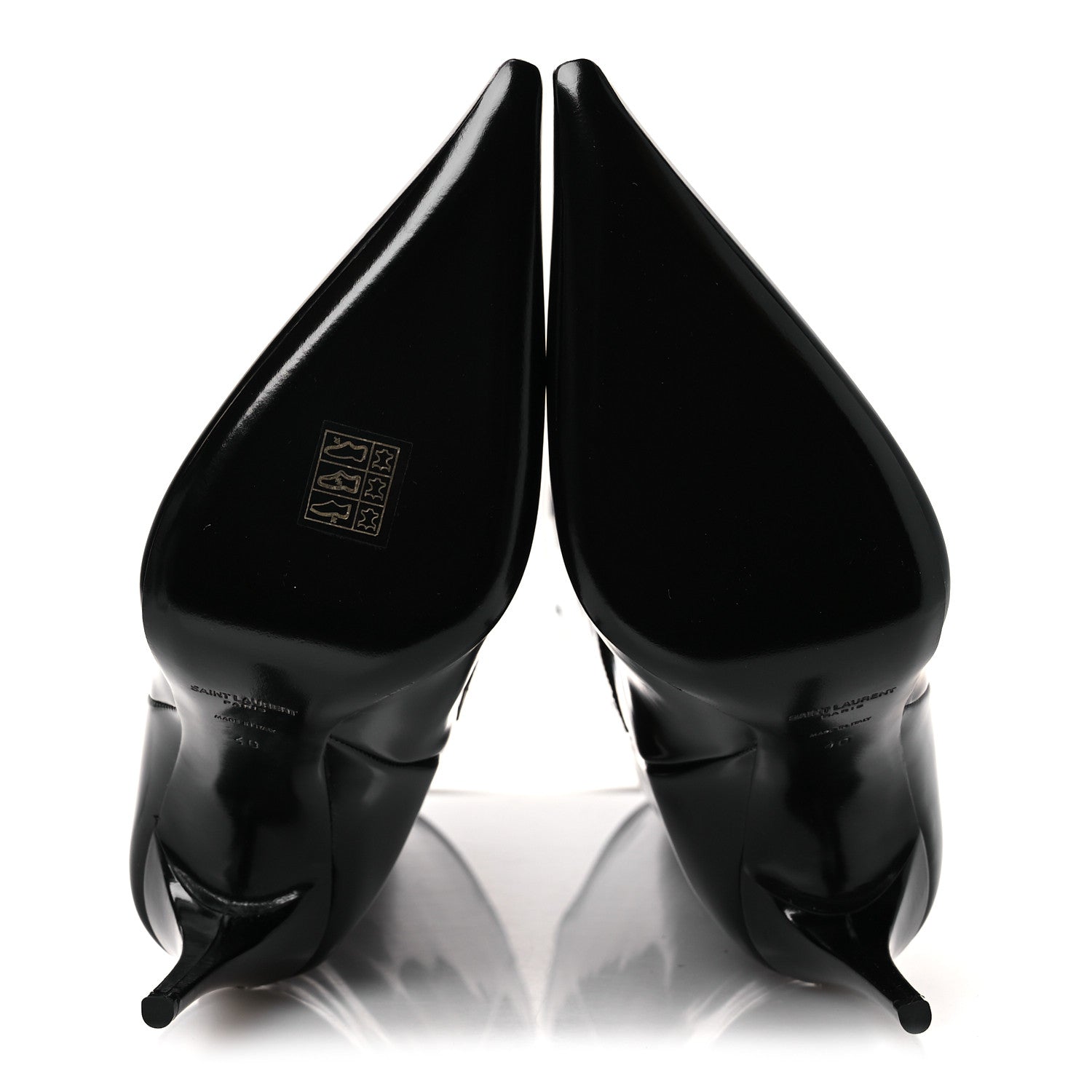 Saint Laurent Glazed Calfskin Vendome 110 Boots 40 Black 7 of 11