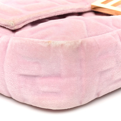 Fendi Velvet FF Embossed Baguette Rosa Confetti 7 of 8