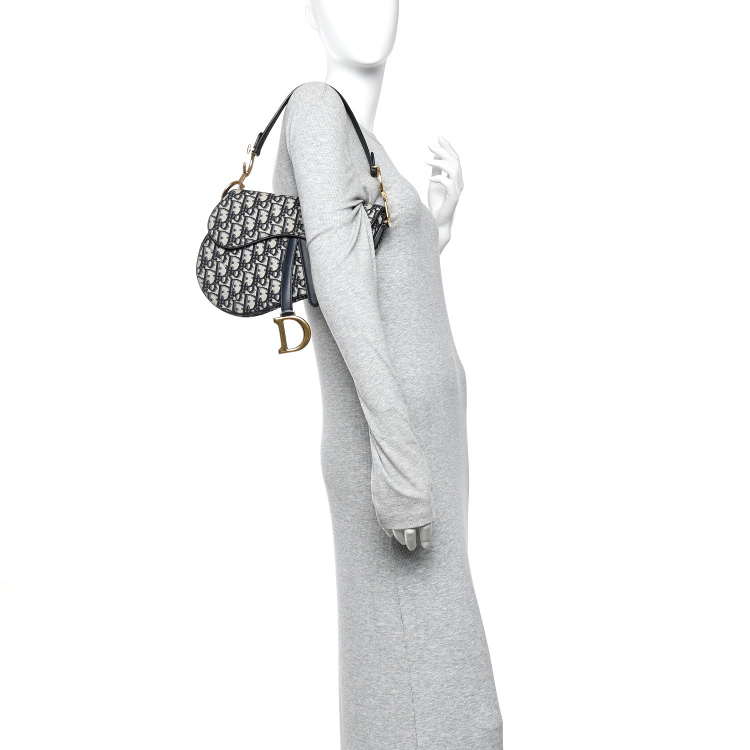 Christian Dior Oblique Saddle Bag Blue 2 of 12