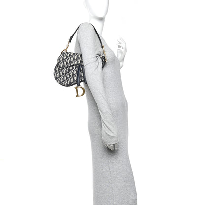 Christian Dior Oblique Saddle Bag Blue 2 of 12
