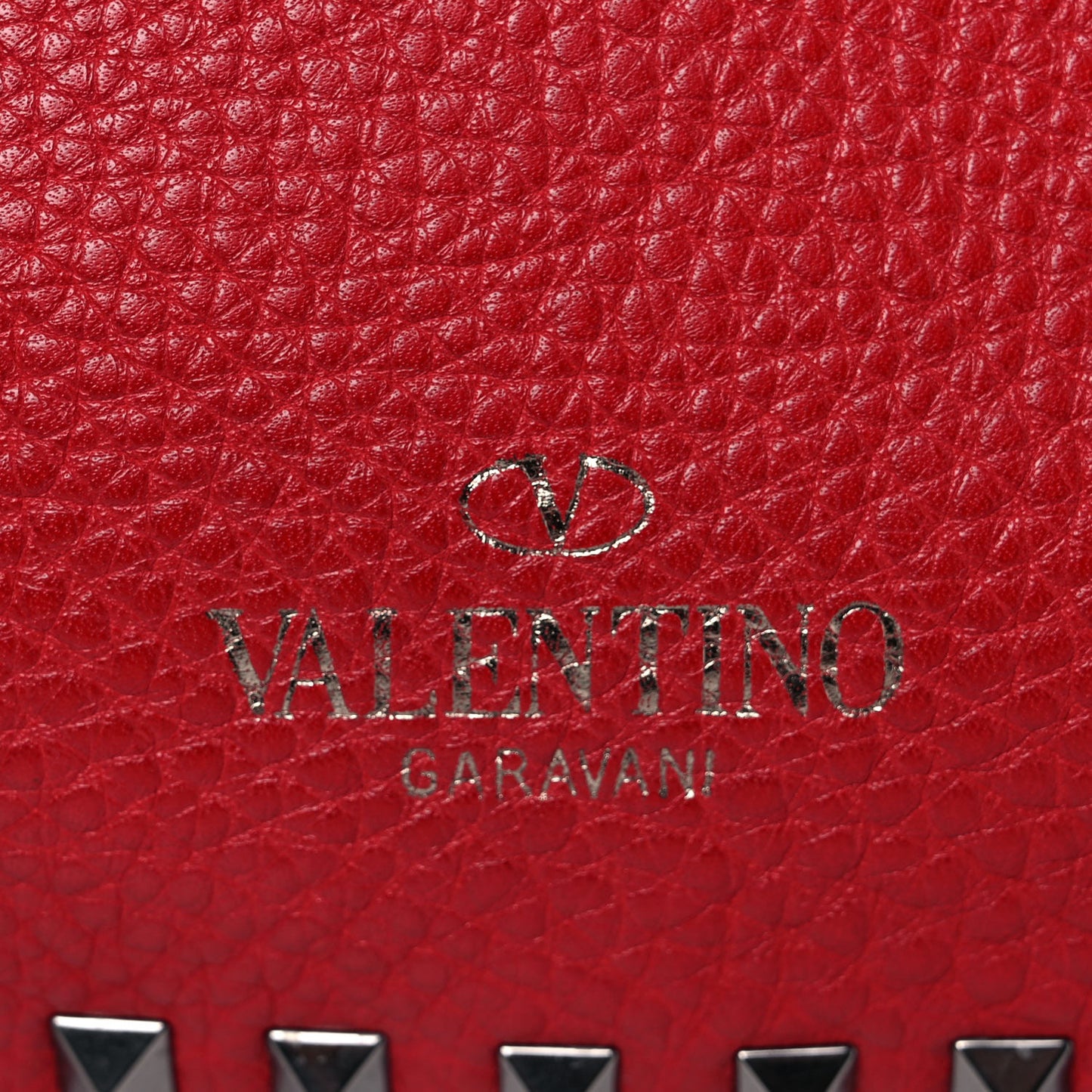 Pebbled Calfskin Medium Rockstud Tote Rosso Valentino