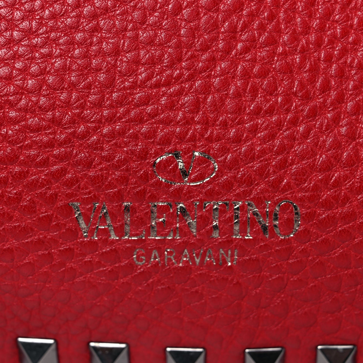 Valentino Garavani Pebbled Calfskin Medium Rockstud Tote Rosso Valentino 11 of 14