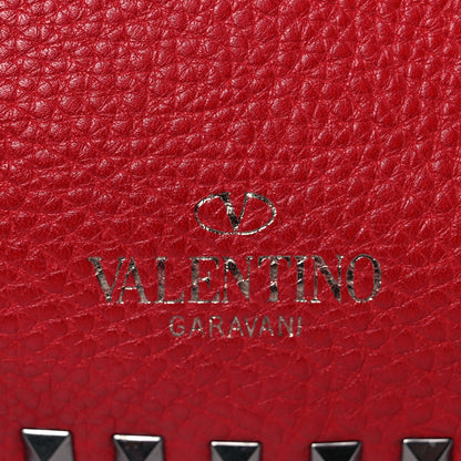 Valentino Garavani Pebbled Calfskin Medium Rockstud Tote Rosso Valentino 11 of 14