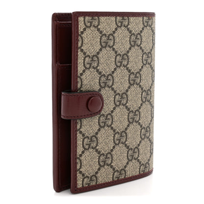 Gucci GG Supreme Monogram Azalea Calfskin Retro Interlocking G Passport Case Beige Red 3 of 8