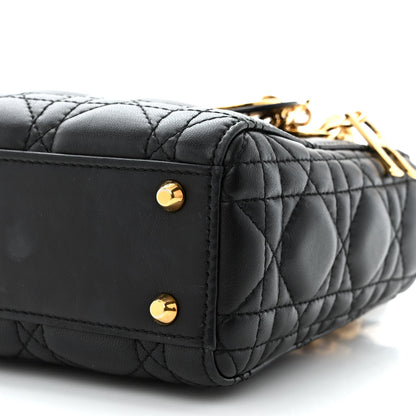Christian Dior Lambskin Cannage Mini Lady Dior Black 10 of 11