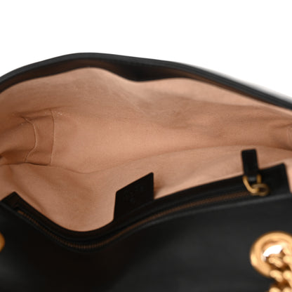Gucci Calfskin Matelasse Small GG Marmont Shoulder Bag Black 5 of 10