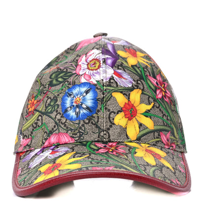 Gucci GG Supreme Flora Claudia Baseball Hat 55 XS Red 6 of 9