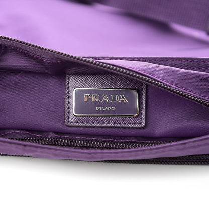Prada Nylon Vela Saffiano Flat Messenger Bag Ciclamino 5 of 9