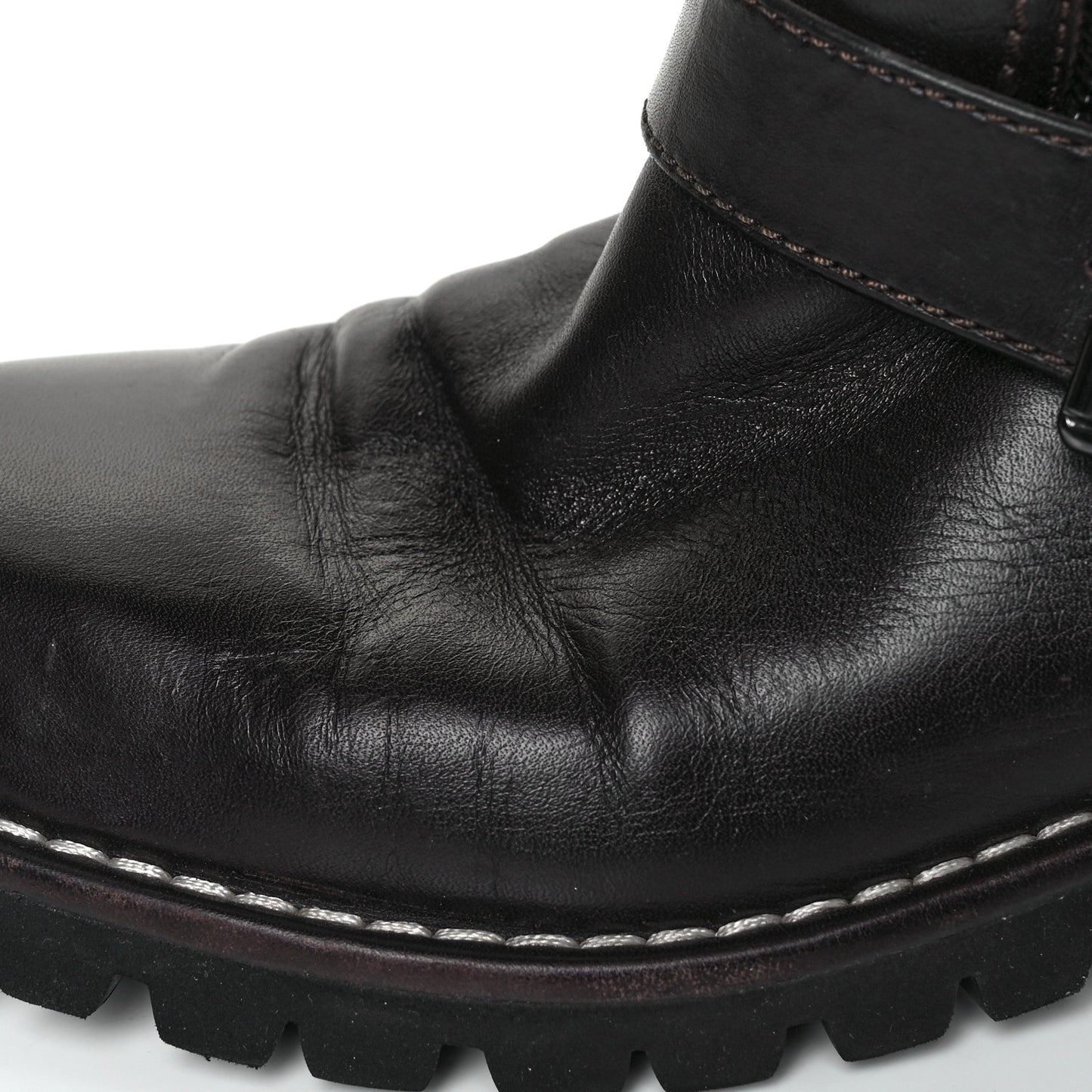Calfskin Quilted Biker Boots 39 Brown
