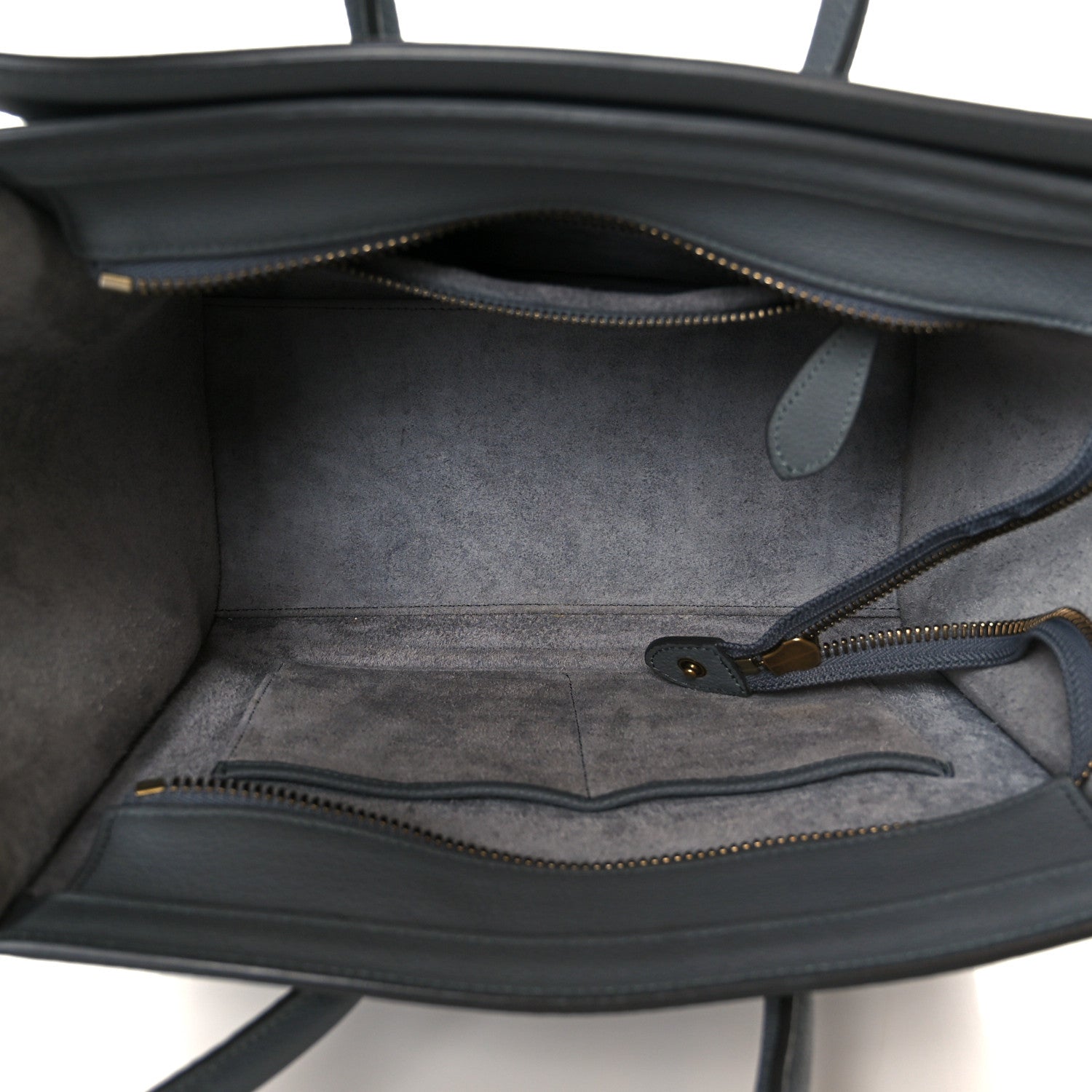 Celine Baby Drummed Calfskin Micro Luggage Kohl 5 of 9