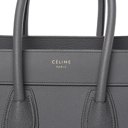 Celine Baby Drummed Calfskin Micro Luggage Kohl 6 of 8