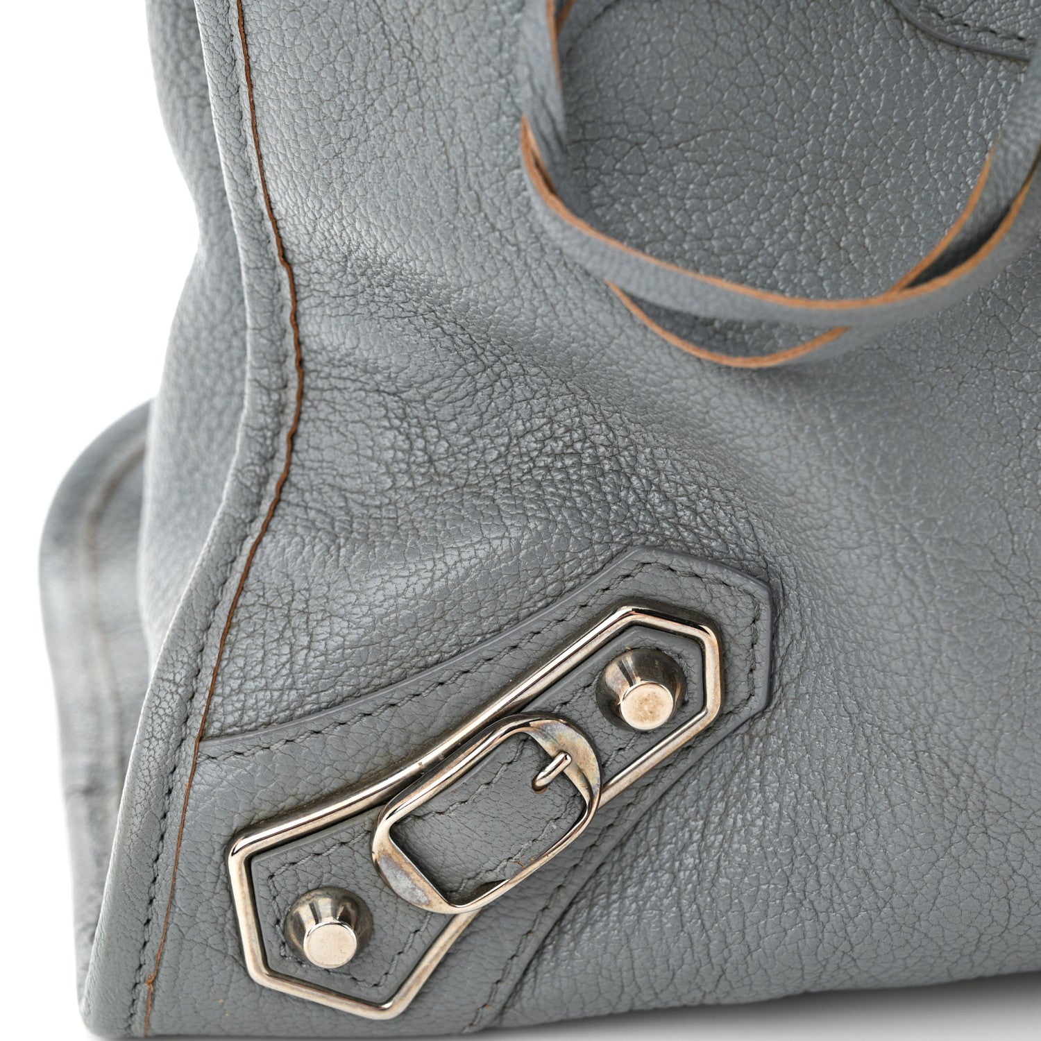 Balenciaga Chevre Silver Metallic Edge Hardware City Bleu Acier 14 of 14