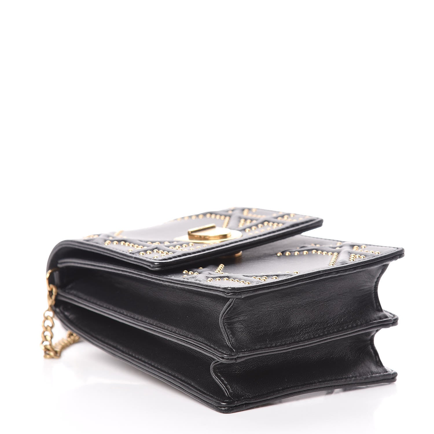 Christian Dior Lambskin Studded Vertical Diorama Black 4 of 10