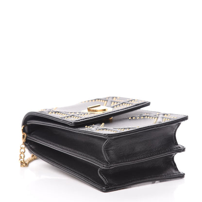 Christian Dior Lambskin Studded Vertical Diorama Black 4 of 10