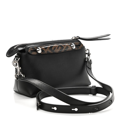 Fendi Vitello Dolce Bi-Color FF 1974 Embossed Mini By The Way Boston Bag Black Maya 4 of 12