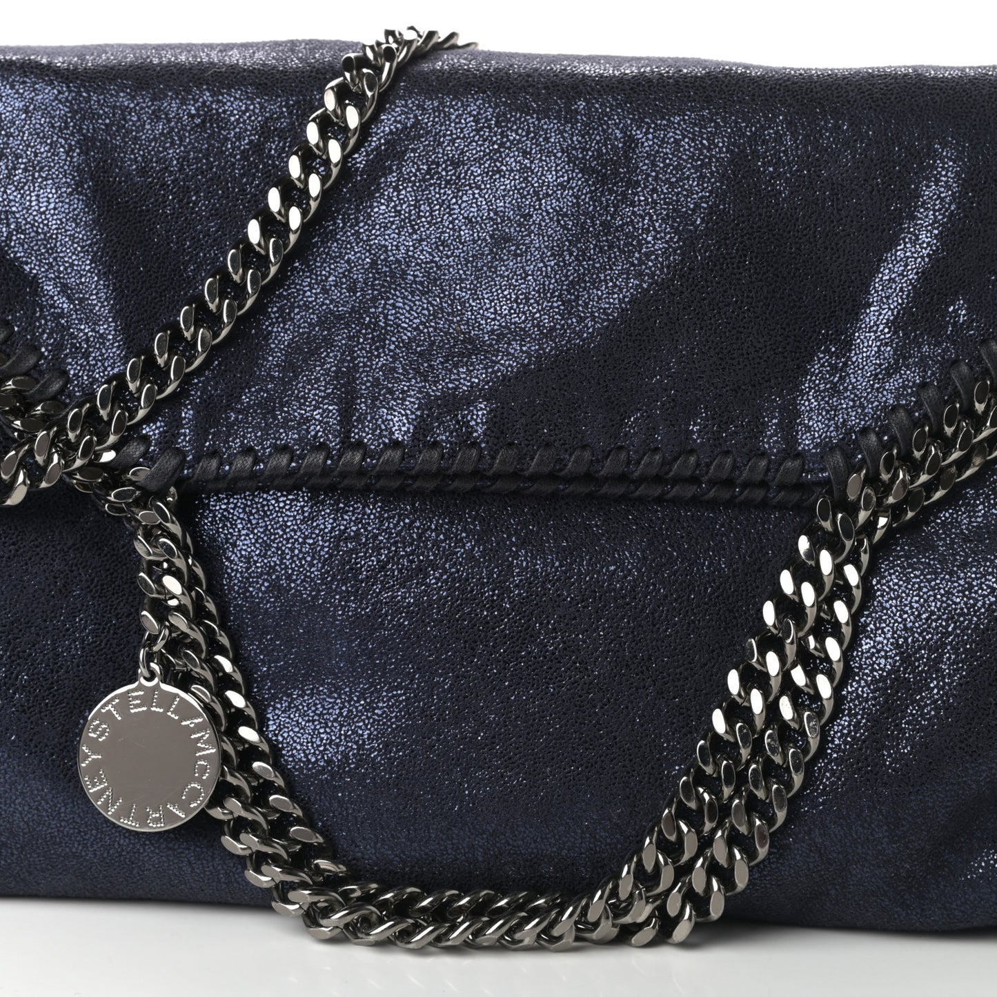 Shaggy Deer Falabella Fold Over Tote Navy