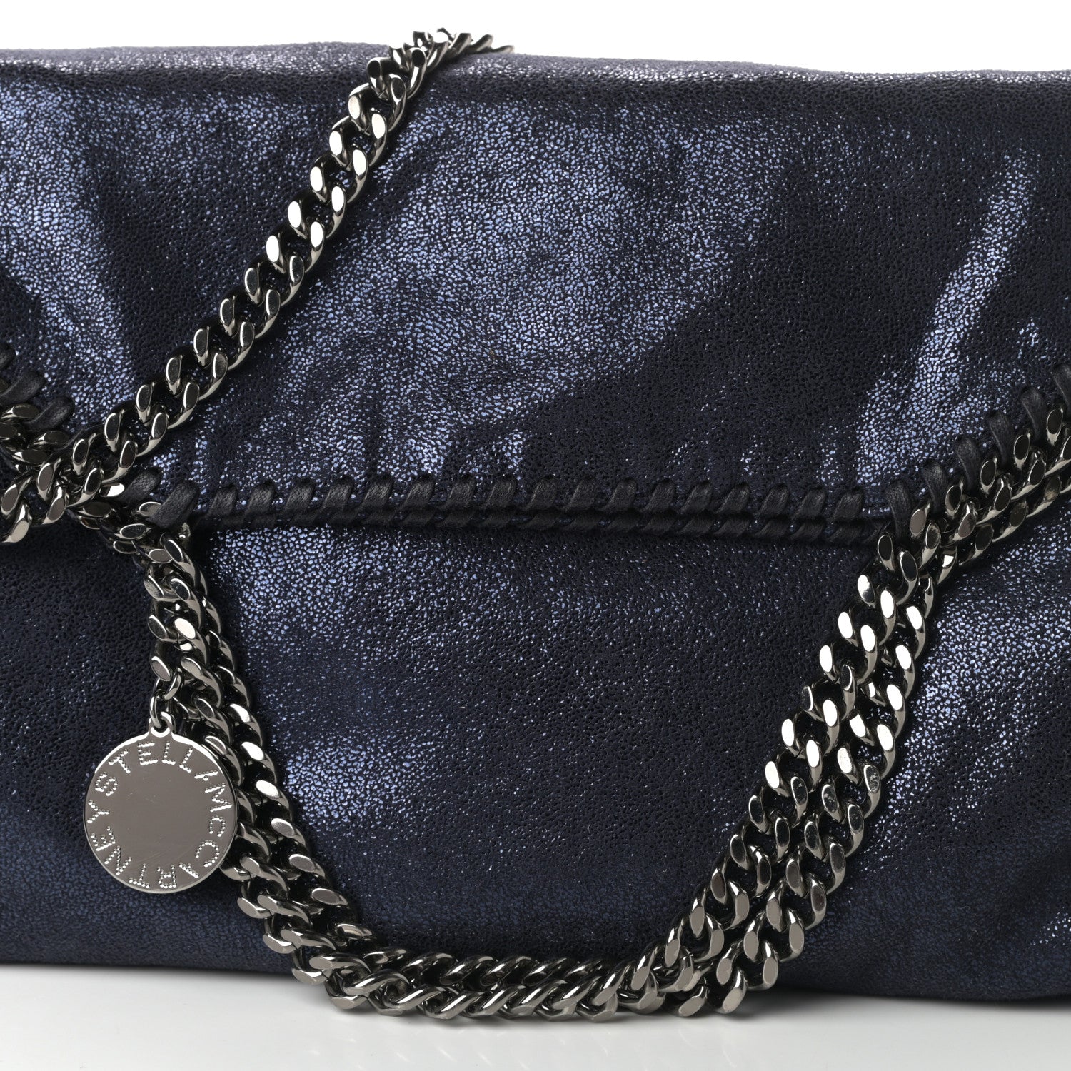 Stella McCartney Shaggy Deer Falabella Fold Over Tote Navy 7 of 9